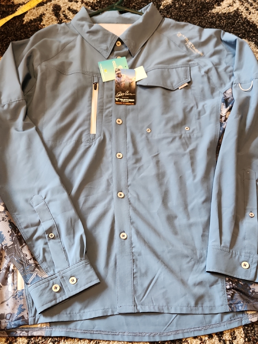 Guy Harvey Men's Light Blue Performance Button-Down Shirt